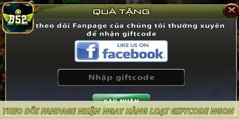 Theo dõi Fanpage nhận ngay hàng loạt giftcode ngon