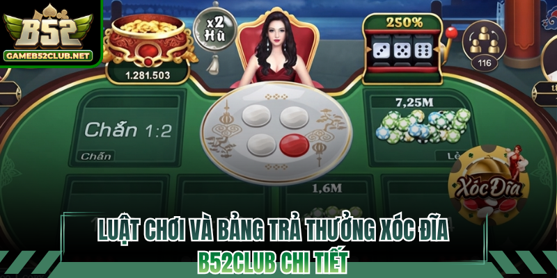 Luật chơi và bảng trả thưởng xóc đĩa B52CLUB chi tiết