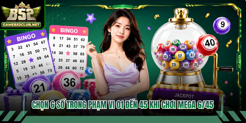Chọn 6 số trong phạm vi 01 đến 45 khi chơi Mega 6/45